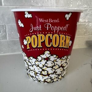 West Bend "Just Popped!" Large Popcorn Bucket - Movie Theater Style